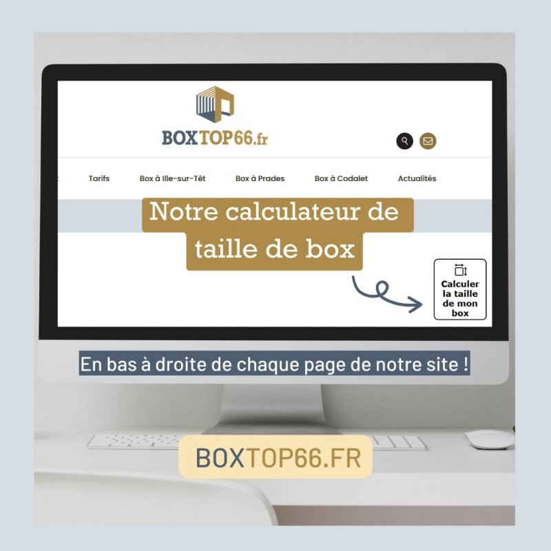 Notre calculateur de taille de box